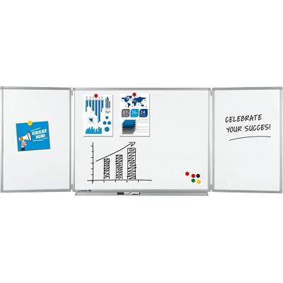 Legamaster Wall Mountable Magnetic Folding Whiteboard Enamel Professional Conference Unit 90 x (120-240) cm