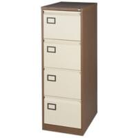 Bisley Steel Filing Cabinet with 4 Lockable Drawers 470 x 622 x 1,312 mm Brown, Cream