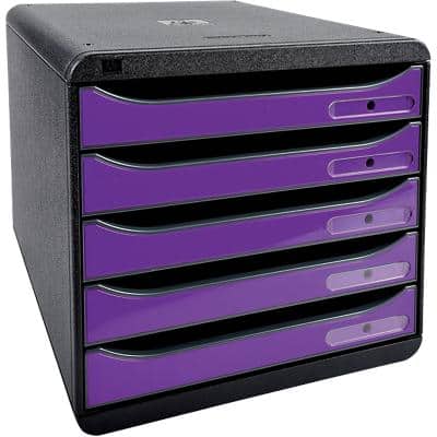 Exacompta Drawer Set Big-Box Plus Polystyrene Black, Purple 27.8 x 34.7 x 27.1 cm
