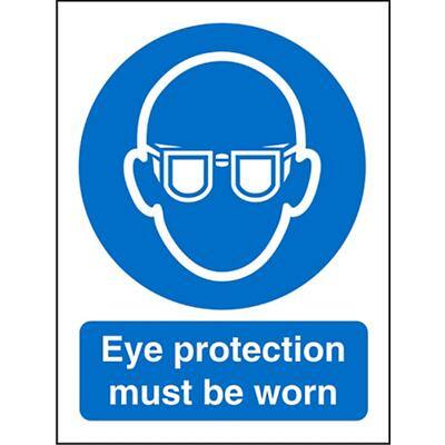 Mandatory Sign Eye Protection Must Be Worn Vinyl Blue, White 30 x 20 cm