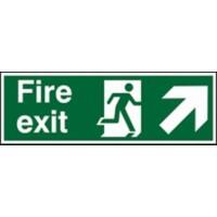 Fire Exit Sign Up Right Arrow Vinyl 10 x 30 cm