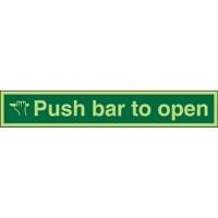 Exit Sign Push Bar To Open Vinyl 10 x 60 cm