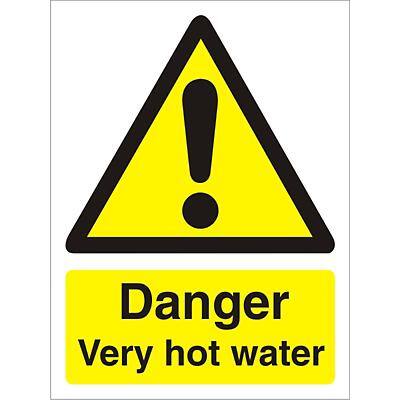 Warning Sign Very Hot Water Plastic 20 x 15 cm