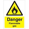 Warning Sign Flammable Gas Plastic 40 x 30 cm
