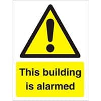 Warning Sign Building Alarmed Vinyl 20 x 15 cm