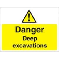 Warning Sign Deep Excavations Fluted Board 30 x 40 cm