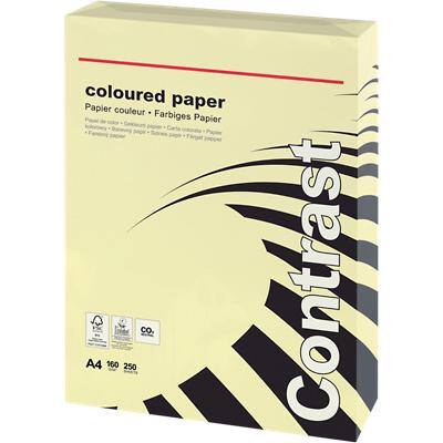 Viking Contrast A4 Coloured Paper Light Yellow 160 gsm 250 Sheets