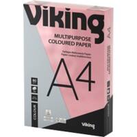 Viking A4 Coloured Paper Pink 80 gsm Smooth 500 Sheets