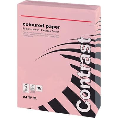 Viking A4 Coloured Paper Pink 160 gsm Smooth 250 Sheets