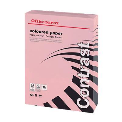 Office Depot A3 Coloured Paper Pink 80 gsm Smooth 500 Sheets