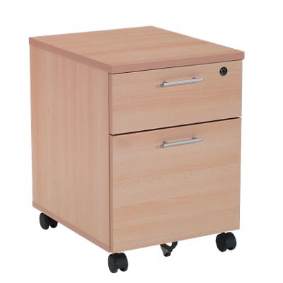 Realspace Pedestal with 2 Lockable Drawers MFC 430 x 520 x 600mm Beech