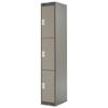 LINK51 Standard Mild Steel Locker with 3 Doors Standard Deadlock Lockable with Key 300 x 450 x 1800 mm Coffee & Cream