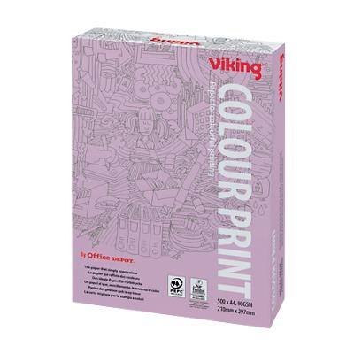 Viking Colour Print A4 Printer Paper White 90 gsm Smooth 500 Sheets