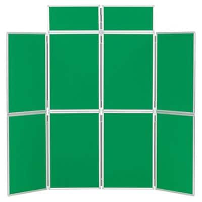 Freestanding Display Stand with 8 Panels Deluxe Nyloop Fabric Foldaway 619 x 316 mm Green