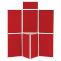 Freestanding Display Stand with 7 Panels Nyloop Fabric Foldaway 619 x 316mm Red