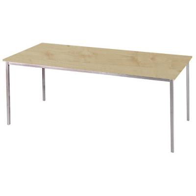 Dams International Straight Table with Maple Coloured MFC & Steel Top and Silver Frame Flexi 1200 x 800 x 720mm