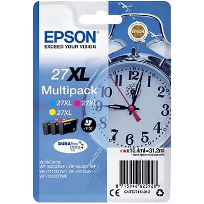 Epson 27XL Original Ink Cartridge C13T27154012 3 Colours Multipack Pack of 3