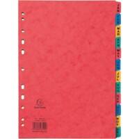 Exacompta Indices A4 Assorted 12 Part Perforated Card Jan - Dec