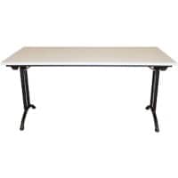 Realspace Standard Rectangular Folding Table Steel, Wood Grey 1,800 x 800 x 750 mm