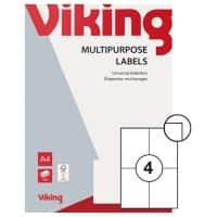Viking Multipurpose Labels Self-Adhesive 105 x 148 mm White 100 Sheets of 4 Labels