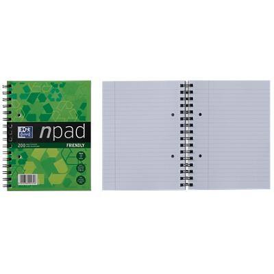 OXFORD Notebook Npad A5+ Ruled Spiral Bound Cardboard Hardback Green Perforated 200 Pages 100 Sheets