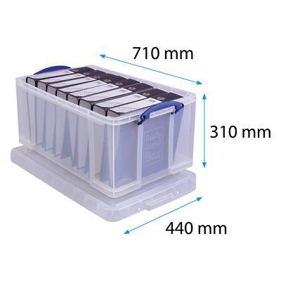 Really Useful Box Plastic Storage Clear 64 Litre 440 x 710 x 310 mm