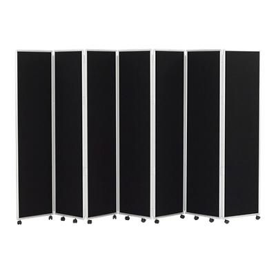 Concertina Screen Fabric Wrapped 630 x 1500 mm Black