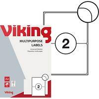 Viking Multipurpose Labels Self Adhesive 199.6 x 143.5 mm White 100 Sheets of 2 Labels