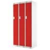 LINK51 Standard Mild Steel Locker with 1 Door Standard Deadlock Lockable with Key 3 300 x 450 x 1800 mm Grey & Red