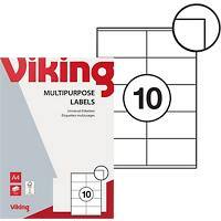 Viking Multipurpose Labels Self Adhesive 105 x 57 mm White 100 Sheets of 10 Labels
