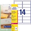 AVERY Zweckform Water Resistant Address Labels L7563-25 Adhesive A4 Clear 99.1 x 38.1 mm 25 Sheets of 14 Labels