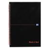 OXFORD Notebook Black n' Red A5 Ruled Spiral Bound Cardboard Hardback Black, Red Perforated 140 Pages 70 Sheets