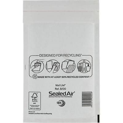 Mail Lite Mailing Bag B/00 White Plain 120 (W) x 210 (H) mm Peel and Seal 79 gsm Pack of 100