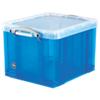 Really Useful Box Plastic Storage 35 Litre Blue, Transparent 480 x 390 x 310 mm
