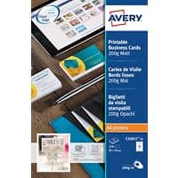 AVERY Zweckform Business Cards 200 gsm White Pack of 25 Sheets of 10 Cards