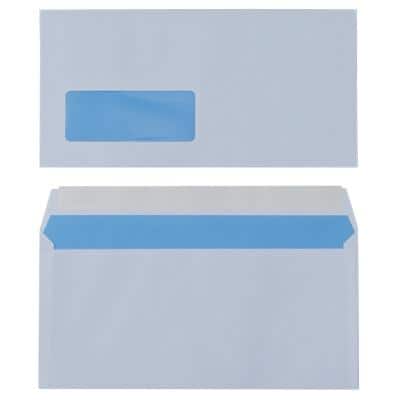 Universe Business Envelopes with Window DL 220 (W) x 110 (H) mm Adhesive Strip White 90 gsm Pack of 500