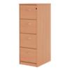 Dams Filing Cabinet with 4 Lockable Drawers Deluxe 480 x 650 x 1360mm Beech