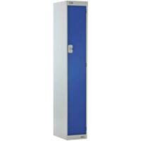 LINK51 Standard Mild Steel Locker with 1 Door Standard Deadlock Lockable with Key 300 x 450 x 1800 mm Grey & Blue