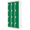LINK51 Standard Mild Steel Locker with 4 Doors Standard Deadlock Nest 3 300 x 450 x 1800 mm Grey & Green