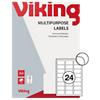 Viking Multipurpose Labels Self Adhesive 64 x 33.9 mm White 100 Sheets of 24 Labels