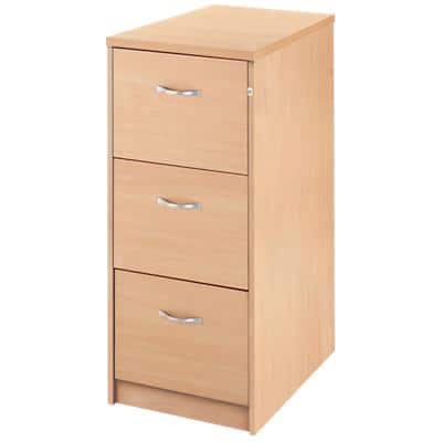 Dams Filing Cabinet with 3 Lockable Drawers Deluxe 480 x 650 x 1040mm Maple