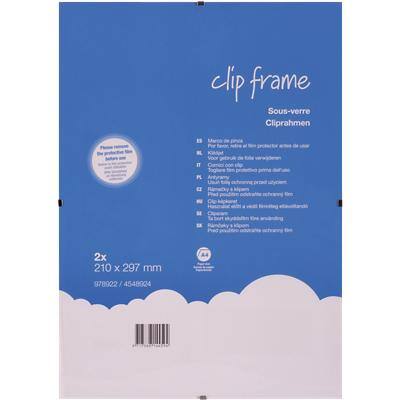 Viking Wall Mountable Clip Frame 978922 A4 297 x 210 mm Transparent Pack of 2