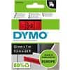 DYMO D1 Labelling Tape Authentic 45017 S0720570 Adhesive Black on Red 12 mm x 7 m
