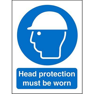 Mandatory Sign Head Protection PVC 15 x 20 cm