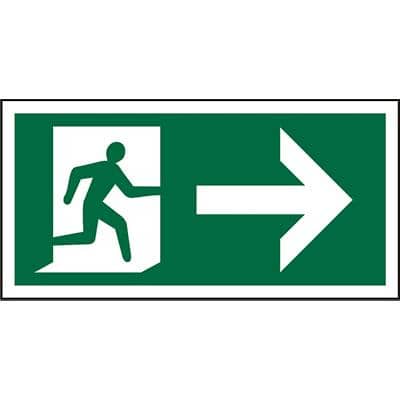 Stewart Superior Fire Exit Sign Right PVC 30 x 15 cm