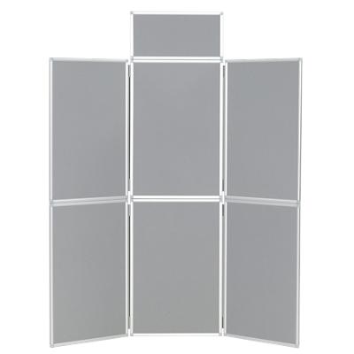 Freestanding Display Stand with 6 Panels Nyloop Fabric Foldaway 619 x 316 mm Grey