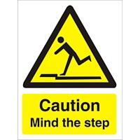 Sign Caution Mind Mind The Step PVC 15 x 20 cm