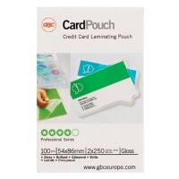 GBC Card Laminating Pouches Glossy 250 microns (2 x 250) Transparent Pack of 100