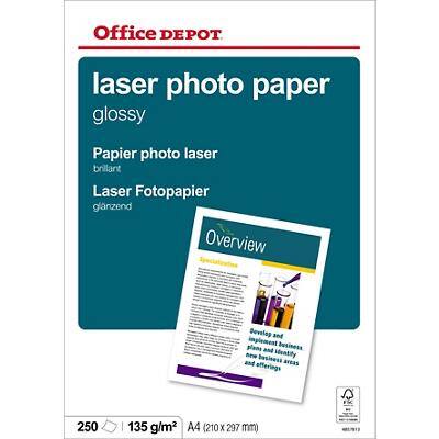Office Depot Laser Photo Paper Glossy A4 135 gsm White 250 Sheets