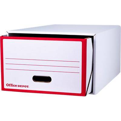 Office Depot Storage Drawers Red, White 433 (W) x 568 (D) x 310 (H) mm Pack of 2